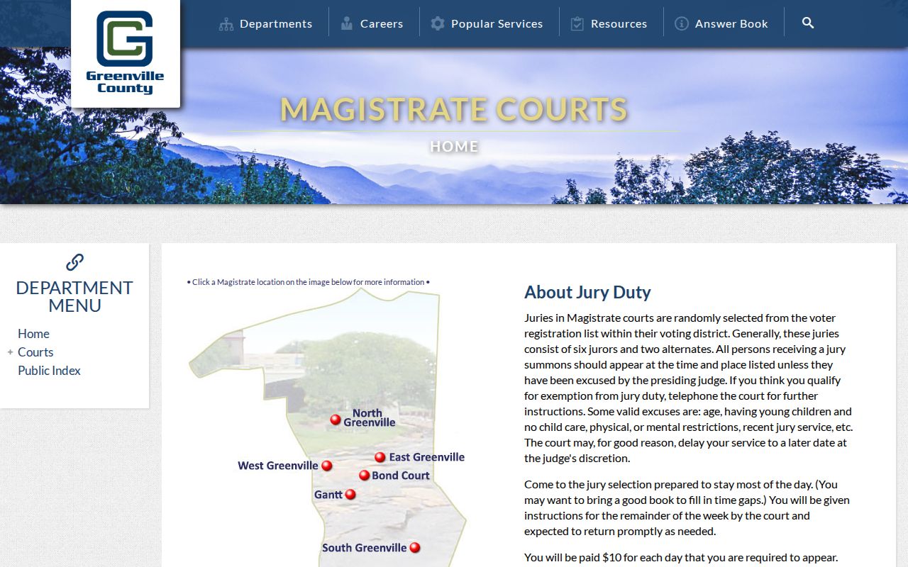 Greenville County bench warrant Magistrate Court routing