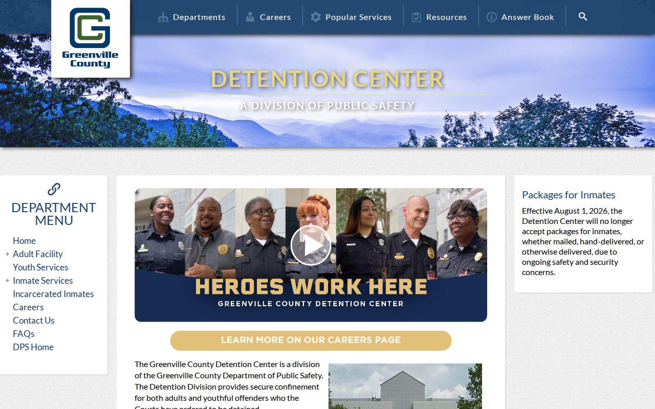 Greenville County detention facility used after a warrant release order